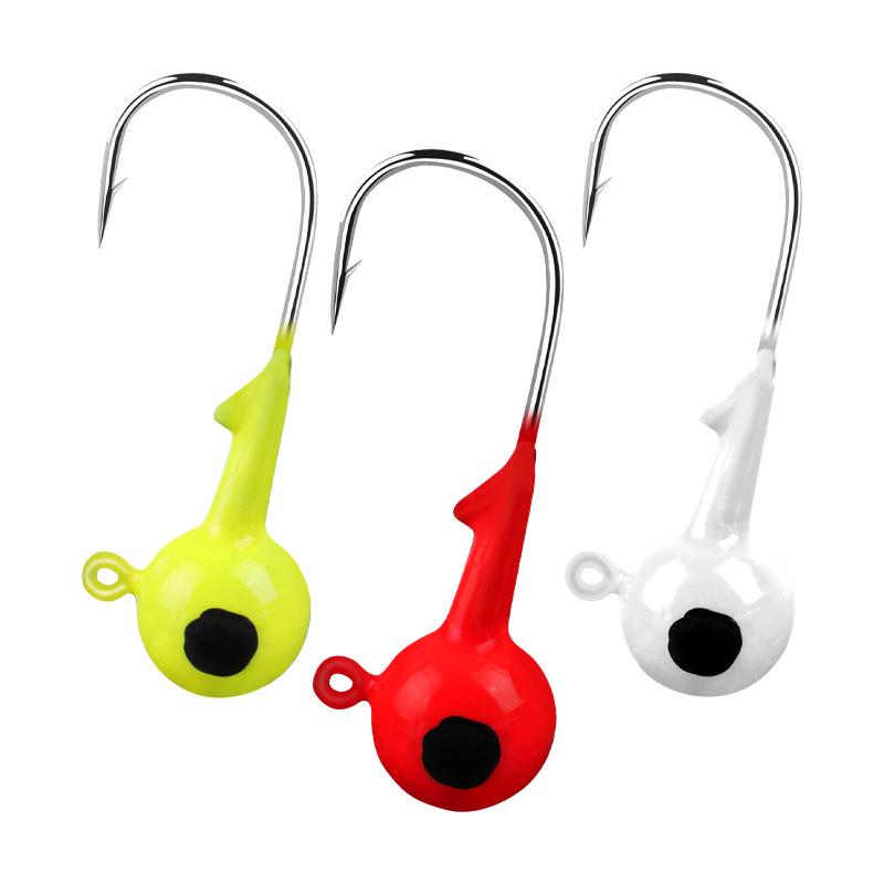 Luminous Soft Bait Jig Head Fishing Hook Grub Worm Lure