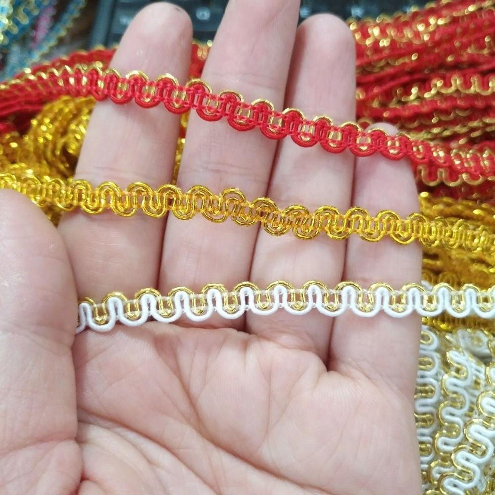 Dual Line Wave Lace Ribbon Gold Silver Color Dress Costume Accessory Wedding Party