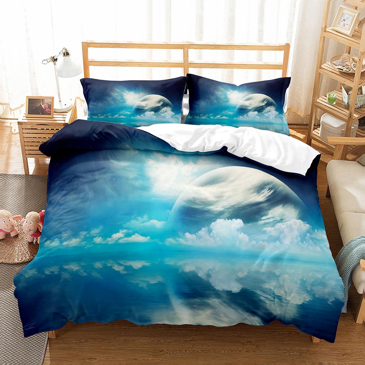 

Moon Night Tree Duvet Cover Set Beautiful Landscape Pattern Polyester Comforter Cover with Pillowcase for Men Women Bedding Set EU single(135x200cm)