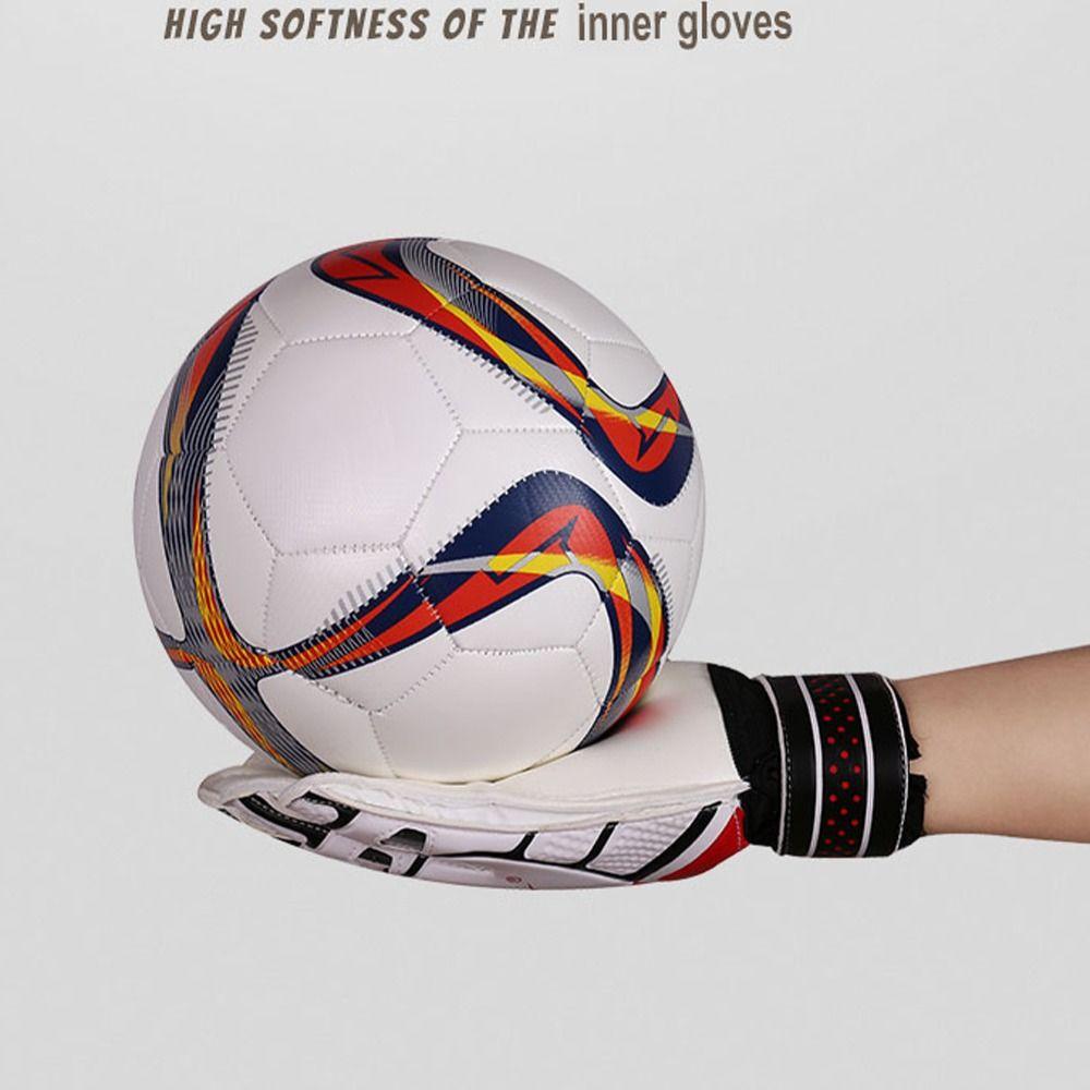 1 Pair Size 5-10 Goalkeeper Gloves Rubber Kids Goalie Gloves Competition   Play Football