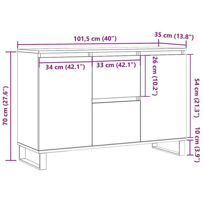 VidaXL Buffet, Armoire Latérale avec Pieds, Meuble de Rangement, Organisateur de Salon Salle de Séjour Intérieur, Noir Bois 827213