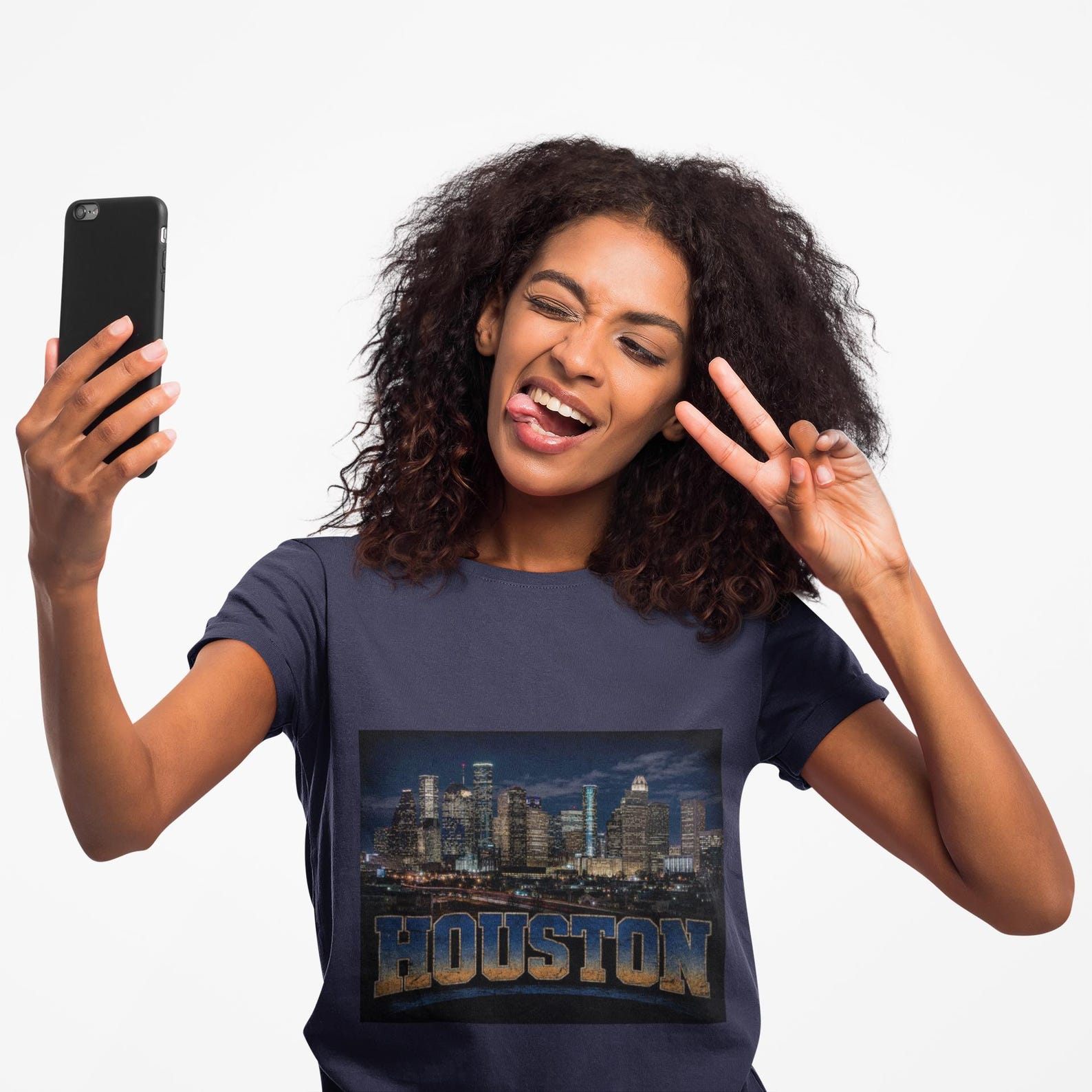 Houston Skyline at Night T-shirt | Cityscape Tee XL