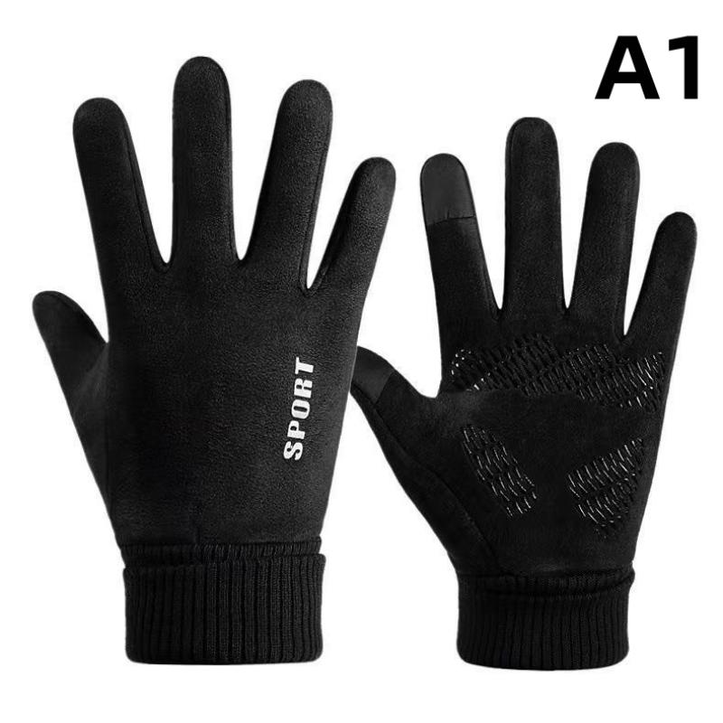

1pair Autumn Winter Outdoor Cycling Gloves Gym Fitness Sports Running Warm Touch Screen Nonslip Gloves Mountaineering Gloves