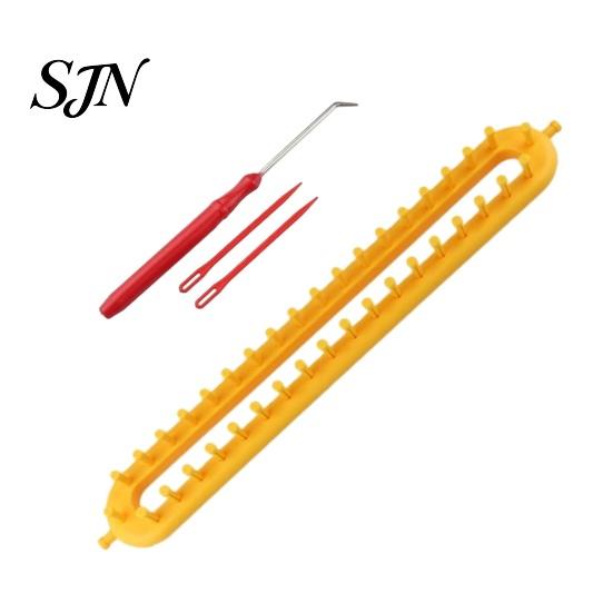 Durable Plastic Loom Knitting Set with Crochet Hook, Needle, Round Rectangular Yarn Weaving DIY Scarf Kit, Beginner for Hat Shawl Sweaters Manual Tool