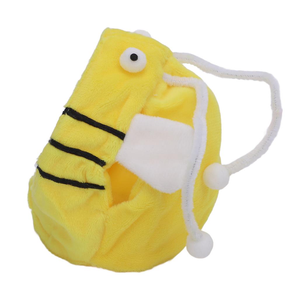 Cat Head Wearing Teaser Stick Yellow Bee Interactive Toy Cat Teaser Hat for 24-30cm Necks