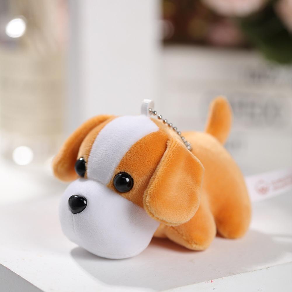 

10cm Size Plush Toy Dog Keychain Soft Plush Pendant Toys Cute Puppy Plush Keyring Collection помаранчевий