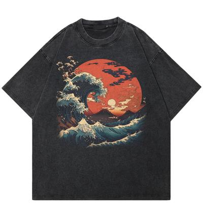 Streetwear Sun Wave Graphic T-Shirt