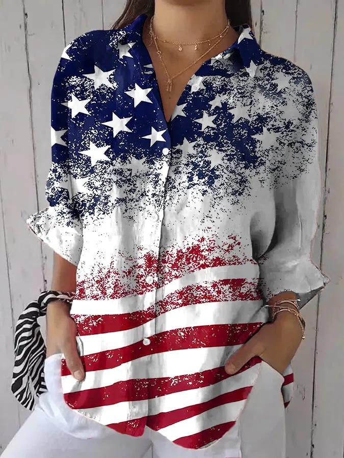 2026 Spring Women s 3D Print Long-Sleeve Casual Shirt L