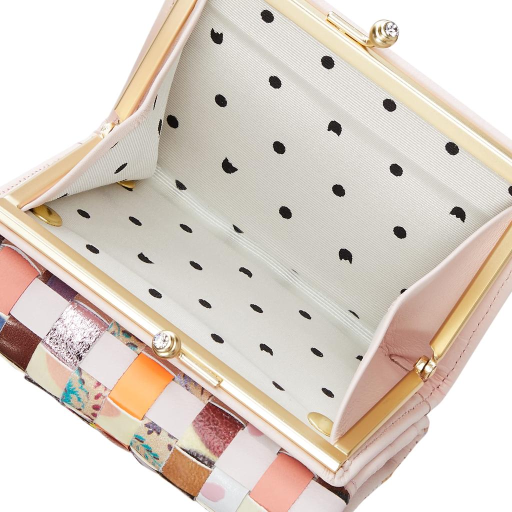 Tsumori Chisato Eponekomesh Dreifach-Geldbörse, Pink, mit Scheinfach