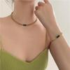 Emerald Gemstone Double Layer Choker Necklace