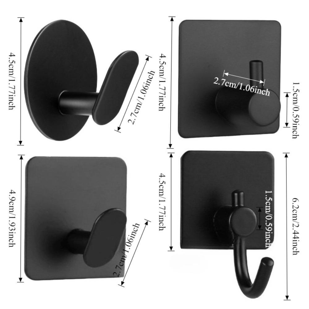 1/4Pcs Bathroom Robe Hooks Stainless Steel Towel Hanger Waterproof Hook Multi-Purpose Hanger Hook Door Bathroom Shower Kitchen