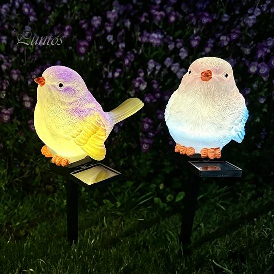 Waterproof Outdoor Lawn Decoration Lights Solar Bird Garden Light, Figurine Pathway Decorative Stakes for Flower Beds Stake LED Lamp Patio Yard