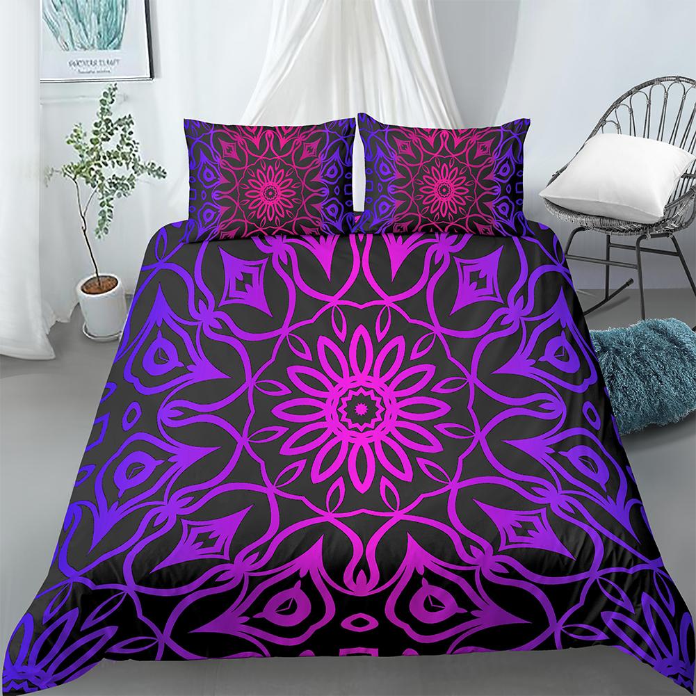 Luxury Boho Style Duvet Cover Geometric Print Bedding Set Quilt Cover with Zipper Closure King Queen Polyester Comforter Cover