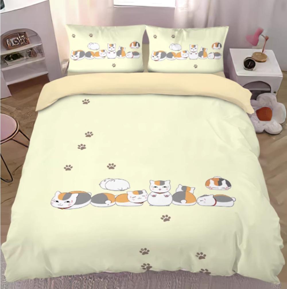 Comic Natsume'S Book Of Friends Bedding Set Natsume Yujin-Cho Duvet Cover Bedroom Decoration Single Double Large Size