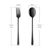Bisda Cutlery Set, Spoon and Fork, Black, Serves 2, Stainless Steel, Durable, Mirror Finish, Perfect for Curry, Pasta, Salad, Soup, and Guests (Set of