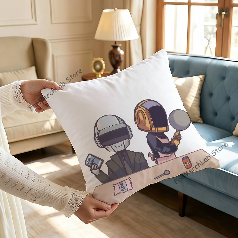 

Band DDaft PPunk Pillow Covers Cartoon Sofa Decorative Home Doublesided Printing Short Plush Cute Cushion Cover 30x30cm