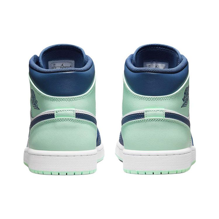 Air Jordan 1 Mid Blue Mint Men Sneakers Mystic-Navy Mint-Foam White 554724-413