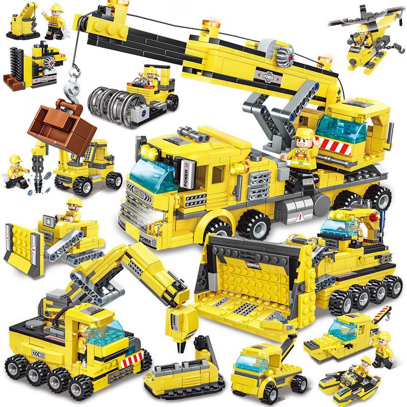 

LELE 693Pcs Пожарная машина Автомобиль Строительные блоки Tos для детей Truck