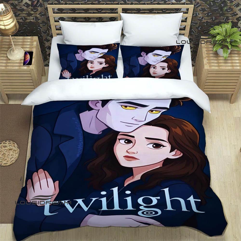 Die Twilight Saga bedruckte Bettwäsche-Sets exquisites Bettwaren-Set Bettbezug Steppbett-Set Bettwäsche-Set Luxuriöses Geburtstagsgeschenk