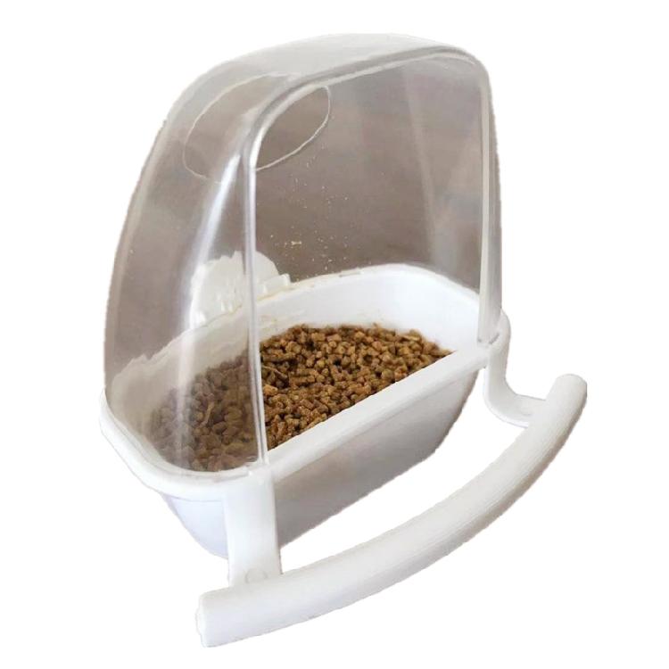 Bird Feeder for Cage with Perch Food Dispenser No Mess Plastic Food Container