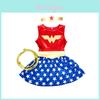 Stretch Cotton Wonder Woman Dress With Bow Accent For Toddlers