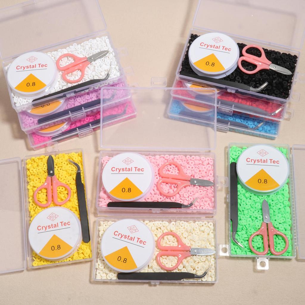 1000pcs/box Multi-color Polymer Clay Beads Clay Beads Slices, Polymer Clay Spacer Bead Chips Beads For Jewelry Making DIY Handmade Accessories