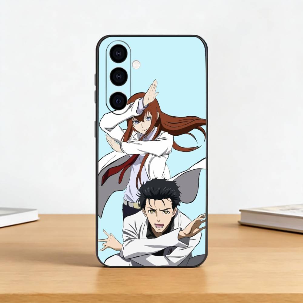Steins Gate Anime Phone Case For Samsung Galaxy A73,A72,A71,A70,A53,A52,A51,Soft Silicone Black Cover