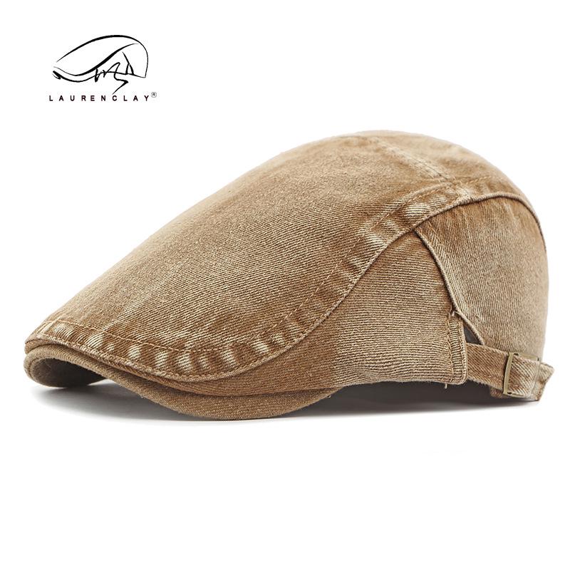 Unisex Korean Style Cotton Denim Beret - Retro Duckbill Newsboy Cap