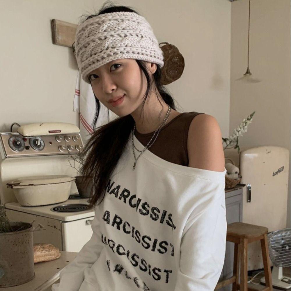 Windproof Bow Headband Ear Warm Wool Knitting Headdres Fashion Twist Knitted Hairband  Ladies