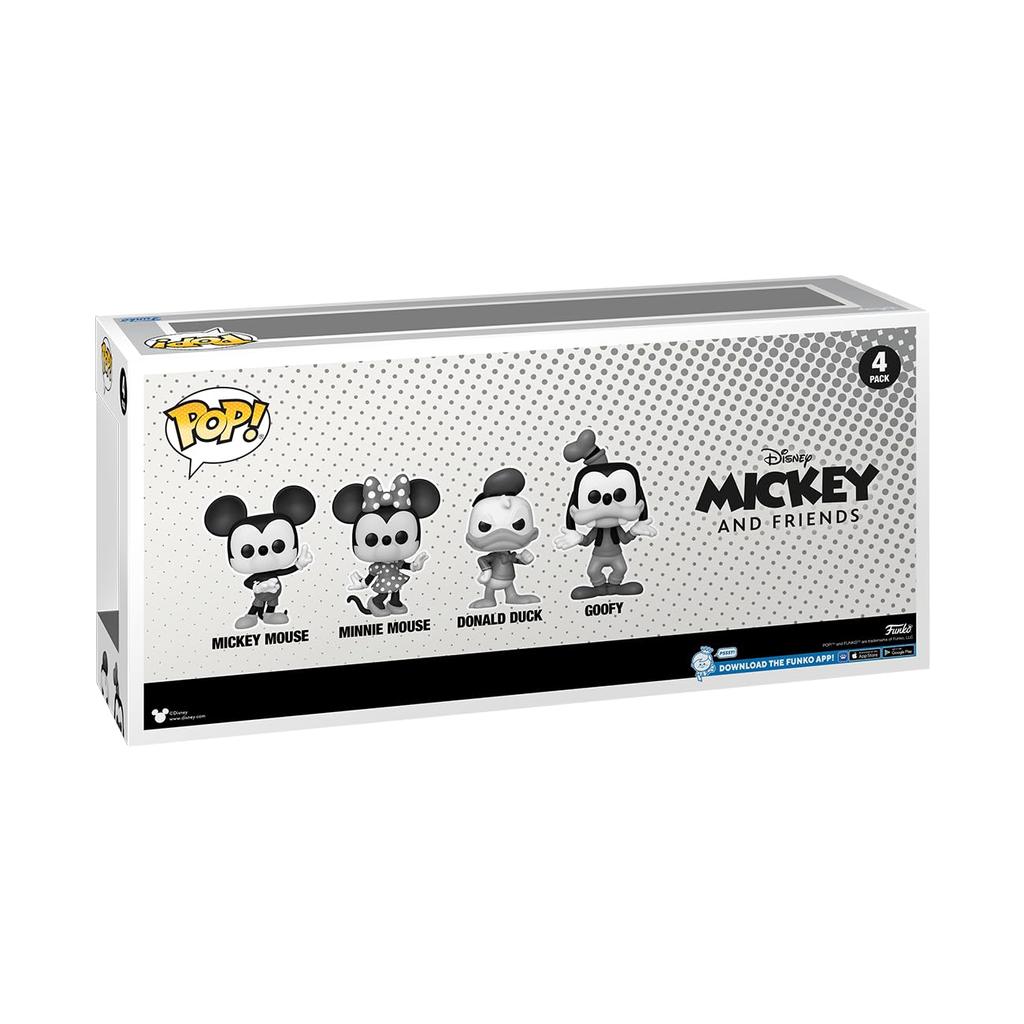 Disney Classic Mickey Friends Monochrome 4 Pack Figures Funko & POP!