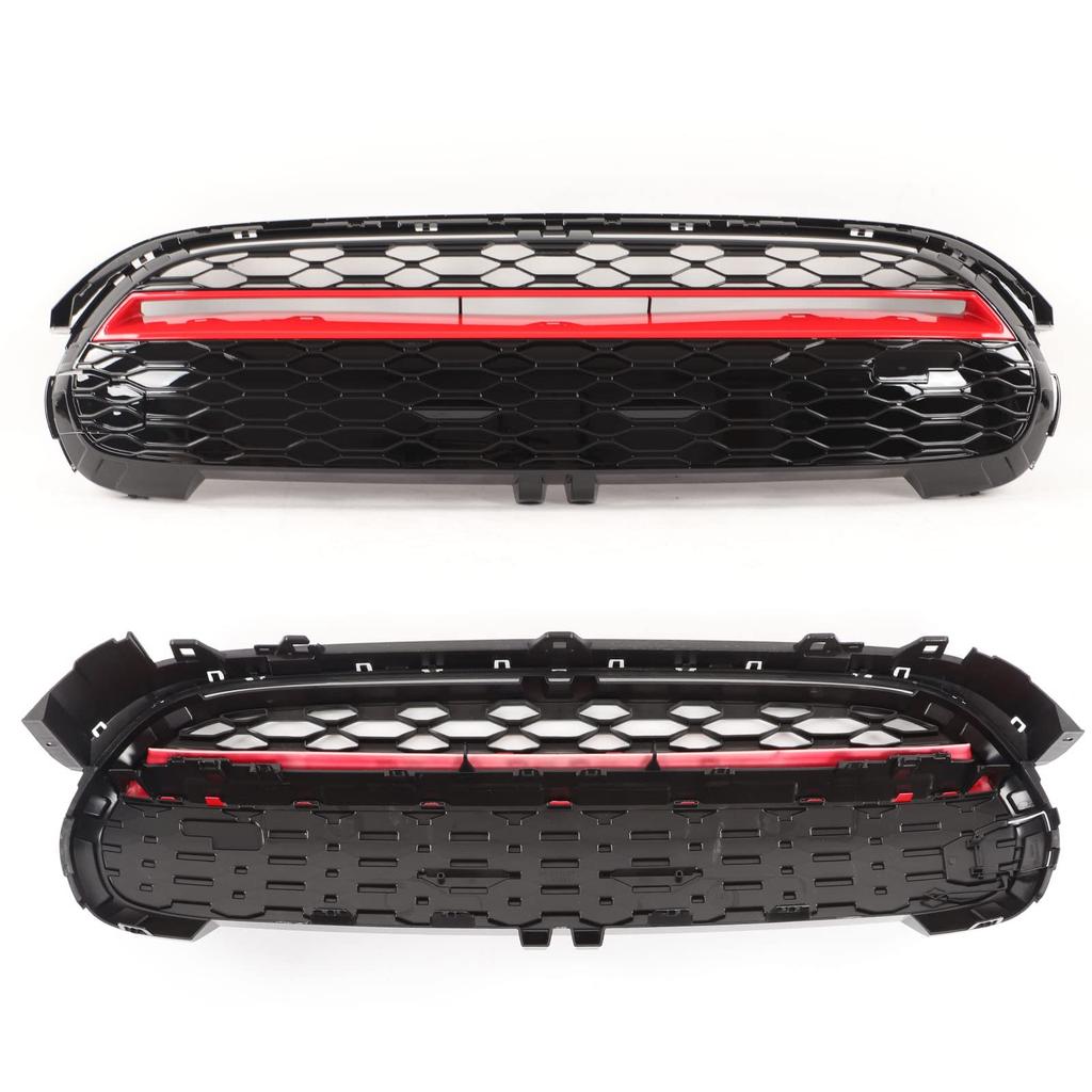 Frontstoßstange Auto Hochglanzschwarz Frontstoßstange Oben GP3 Kühlergrillsatz für MINI F55 F56 F57 One S JCW GP Kühlergrill, 2014-2021