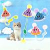 Cat Toys for Self Enjoyment Relaxation Swinging Hanging Door Style Furry Ball Elastic Rope Cat Teaser Stick