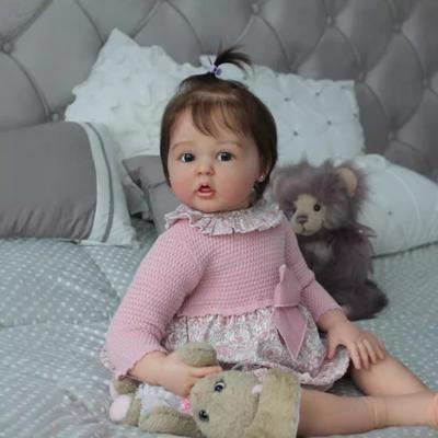 Muñeca Reborn de 55CM, lavable, realista, suave, pintada a mano, simulación, niños, acompañan a la muñeca de juego
