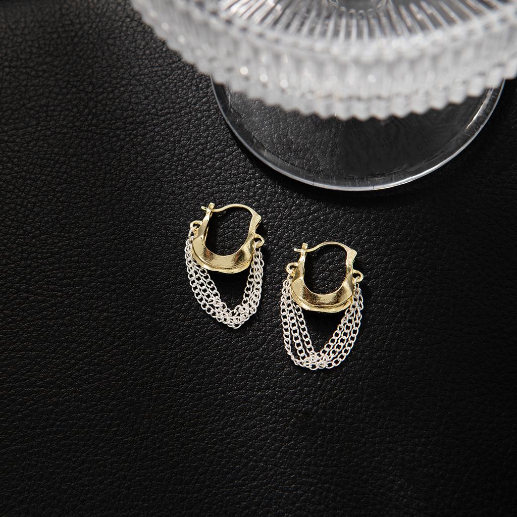 Chain Fringed Earrings, Fashionable Commuter Design, Temperament, Ear Buckle, Niche Design, High-End Earrings.