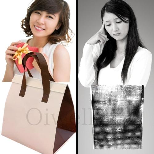 Oiwells Aluminum Cooler Bags, Disposable, Commercial-Grade, Brown, 50 Bags