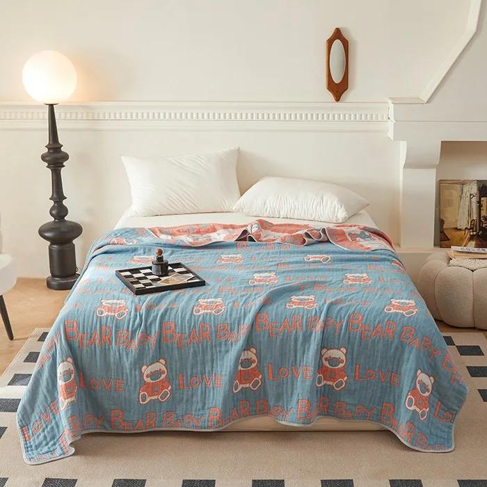 New Class a Cotton Is Not Easy To Shrink 6 Layers Gauze Blanket Towel Blanket Summer Blanket