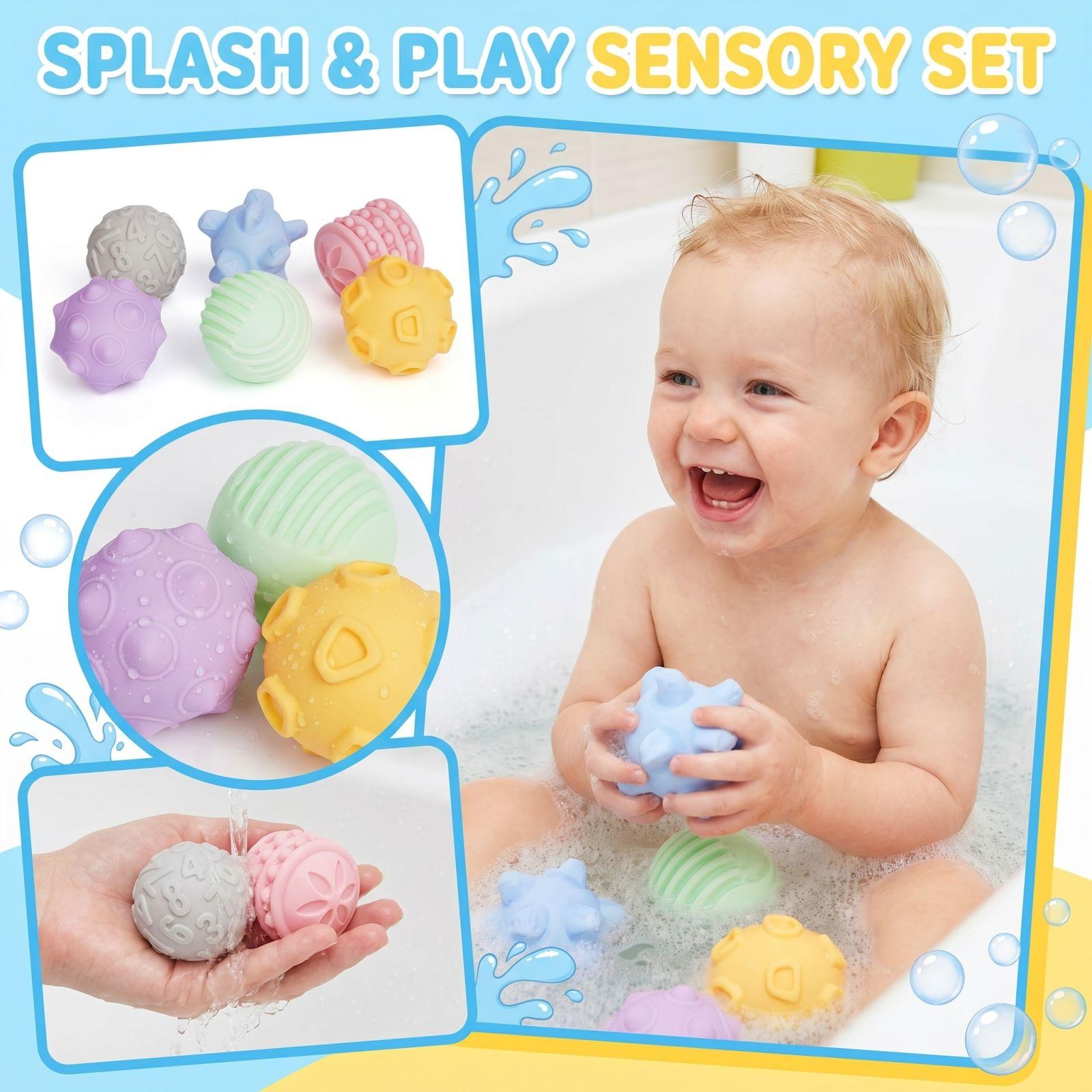 

These Bath Toys Are Mold-Resistant And Suitable For Use In Bathtubs, Beaches, Swimming Pools, And Other Water Activities. 6pcs Gift Set. One Size синий