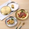 304 Stainless Steel Korean BBQ & Dinner Tray - Gold Round Plate