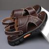 Sandals men's new summer breathable casual beach shoes thick-soled non-slip outer wear dad leather cool slippers dual-purpose