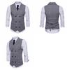 CoolJacket Herre Dress Vest Jakke Dobbel Breasted Ruter Vest Formell Business Party Overdeler Rutet Gilet