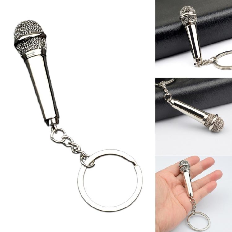 Simulation Mic Keyring Miniature Pocket Sized Microphone Keychain for Music Lovers Stylish Key Accessory Bag Ornament