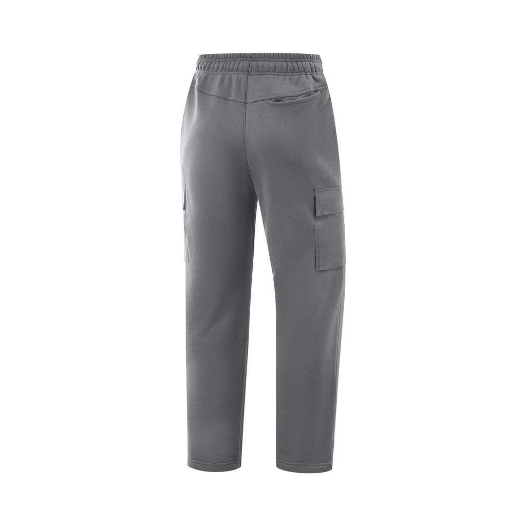 Li-Ning Anti-Five Series Simple Versatile Sports Straight-Leg Mid-Waist Drawstring Casual Pants Men bottoms Smoke-Gray AKLV713-2