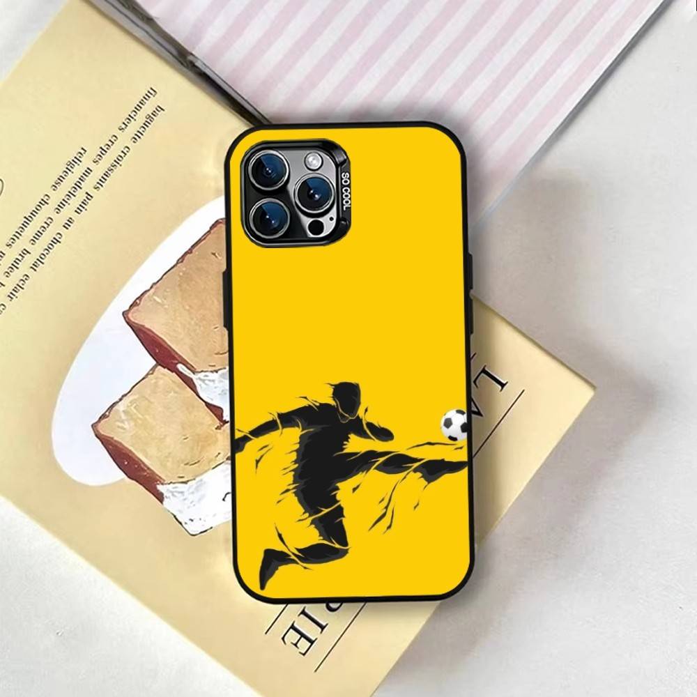 Soccer Legend Art Phone Case For iPhone 17,16,15,14,13,12,11 Plus,Pro Max,XS,Colorful Silver Phone Case Funda Cover