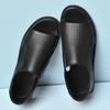 Roman Style Black Flat Sandals For Men Breathable Cow Leather Comfortable Summer Shoes Genuine Leather Mesh Casual Sandalias