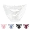 Underwear Briefs Back See Through Breathable Flower