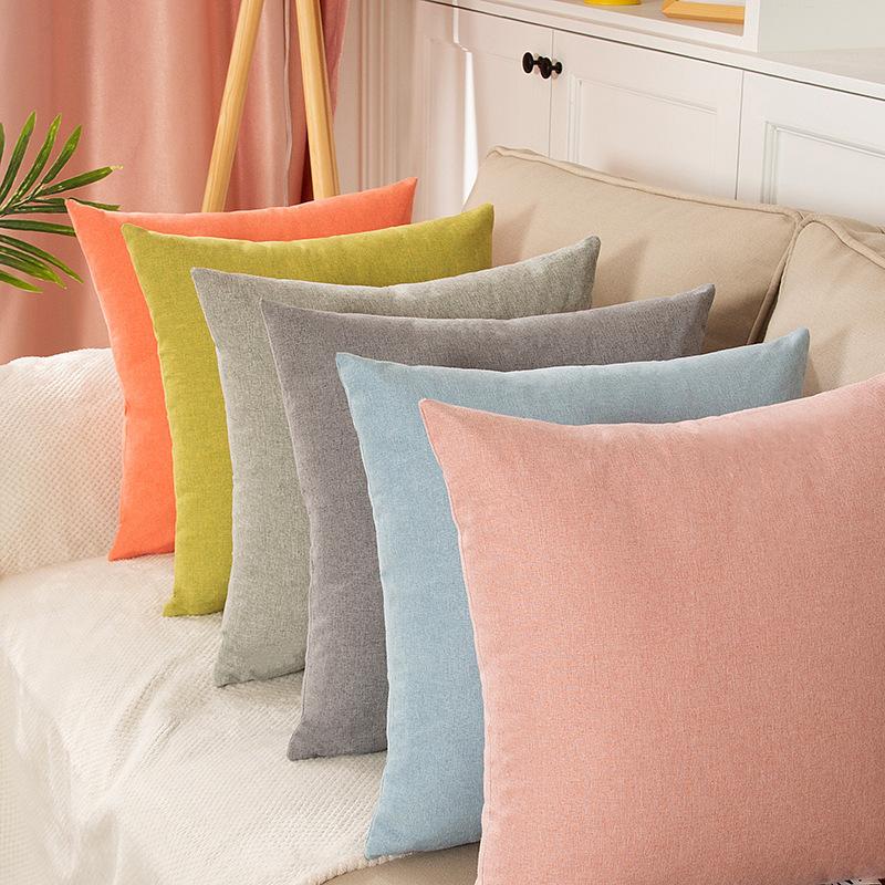 Cotton Pillow Cover Sofa Cushion Bedside Large Waist Pillow Bedside Rectangular Nordic Small Lumbar Support Pillow Pillowcase