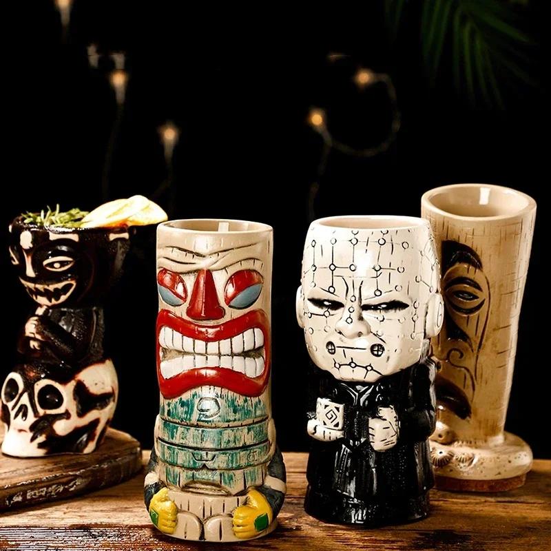 60 Types Ceramic Hawaii Tiki Mugs Creative Cocktail Glasses Beer Glass Martini Glasses Wine Glass Funny Cup Gift for Men