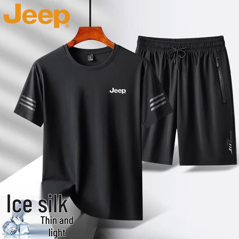 

JEEP Men s Ice Silk T-Shirt & Shorts Set XL