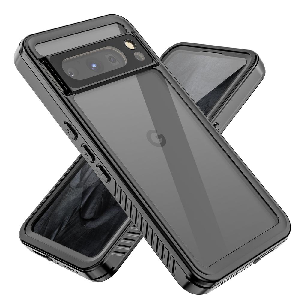 FS Series for Google Pixel 8 Pro Waterproof Case IP68 PC+TPU Snorkelling Dustproof Clear Phone Cover