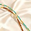 Boho Colorful Rice Beads Choker Necklace for Women, Stainless Steel Clavicle Chain Imitation Pearl Charm Handmade Jewelry
